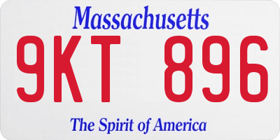 MA license plate 9KT896