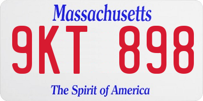 MA license plate 9KT898