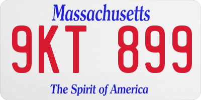 MA license plate 9KT899