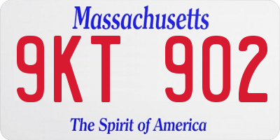 MA license plate 9KT902