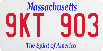 MA license plate 9KT903