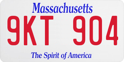 MA license plate 9KT904