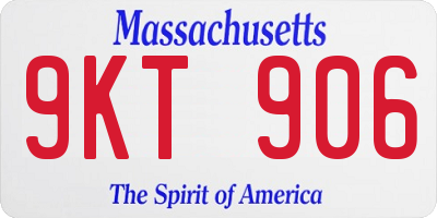 MA license plate 9KT906