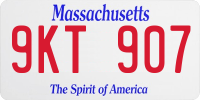 MA license plate 9KT907