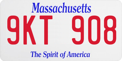 MA license plate 9KT908