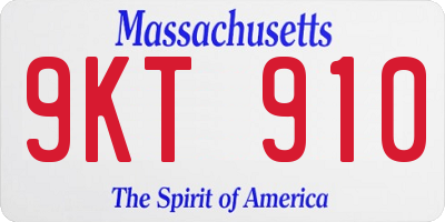 MA license plate 9KT910