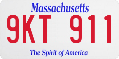 MA license plate 9KT911
