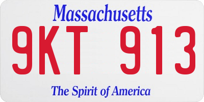 MA license plate 9KT913