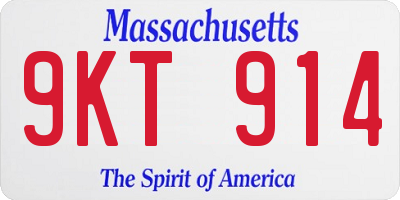 MA license plate 9KT914