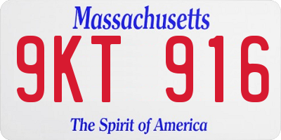 MA license plate 9KT916