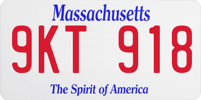 MA license plate 9KT918