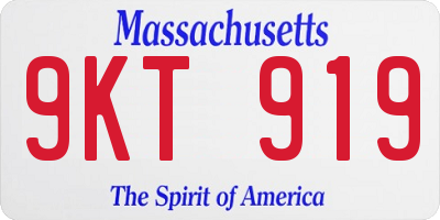 MA license plate 9KT919