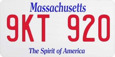 MA license plate 9KT920