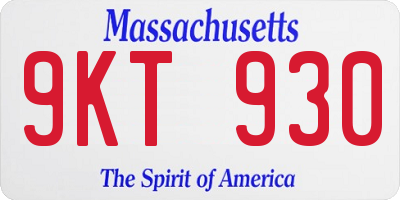 MA license plate 9KT930