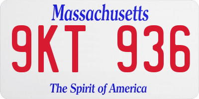 MA license plate 9KT936