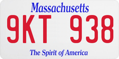 MA license plate 9KT938