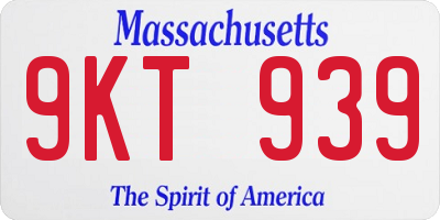 MA license plate 9KT939