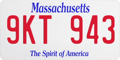 MA license plate 9KT943
