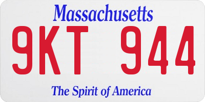 MA license plate 9KT944