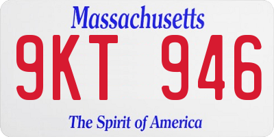 MA license plate 9KT946