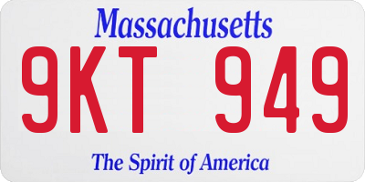 MA license plate 9KT949