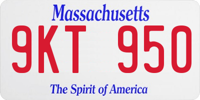 MA license plate 9KT950
