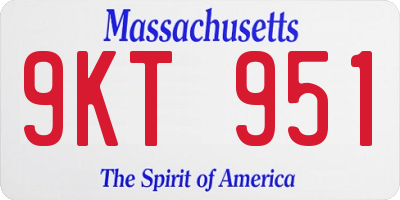 MA license plate 9KT951