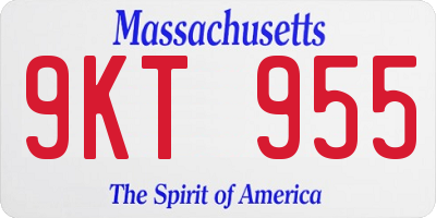MA license plate 9KT955