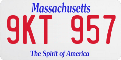 MA license plate 9KT957