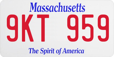 MA license plate 9KT959