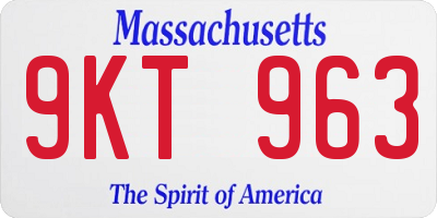 MA license plate 9KT963
