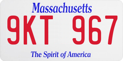 MA license plate 9KT967