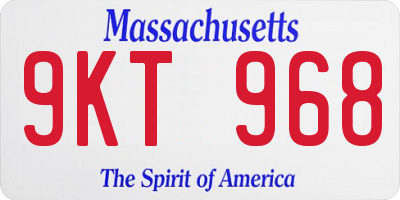 MA license plate 9KT968