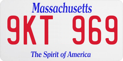 MA license plate 9KT969