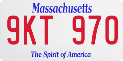 MA license plate 9KT970