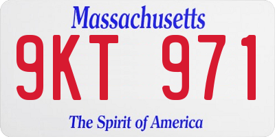 MA license plate 9KT971