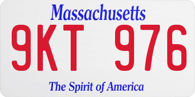 MA license plate 9KT976