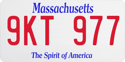 MA license plate 9KT977