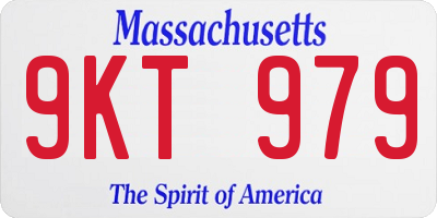 MA license plate 9KT979