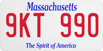 MA license plate 9KT990