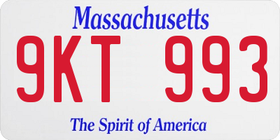 MA license plate 9KT993