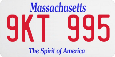 MA license plate 9KT995