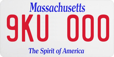 MA license plate 9KU000