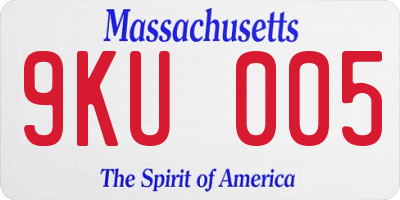 MA license plate 9KU005