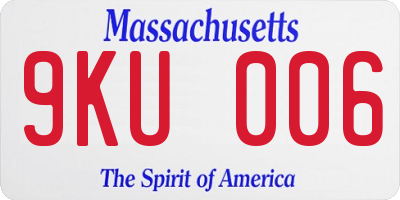 MA license plate 9KU006