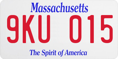 MA license plate 9KU015