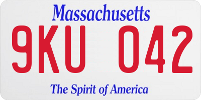 MA license plate 9KU042