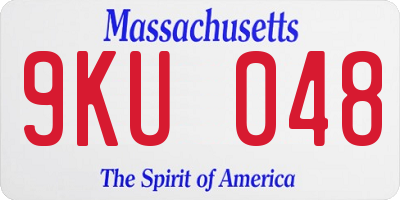 MA license plate 9KU048