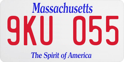 MA license plate 9KU055