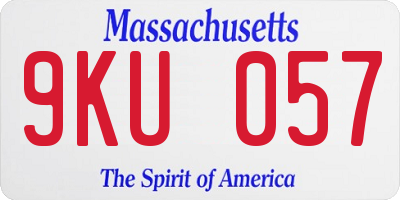 MA license plate 9KU057
